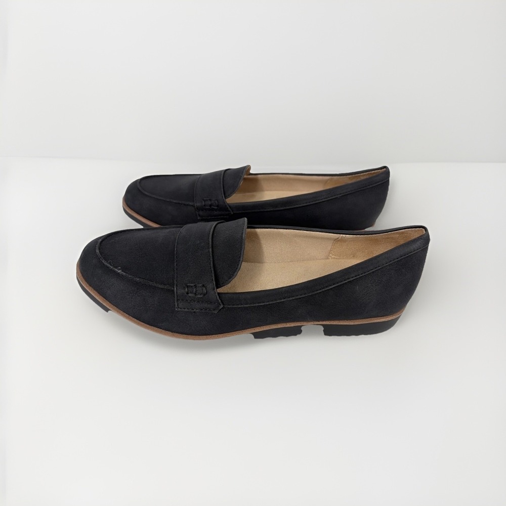 LifeStride Soft System Womens 8.5 Black Comfort Slip On Shoes loafer EUR 39 EUC